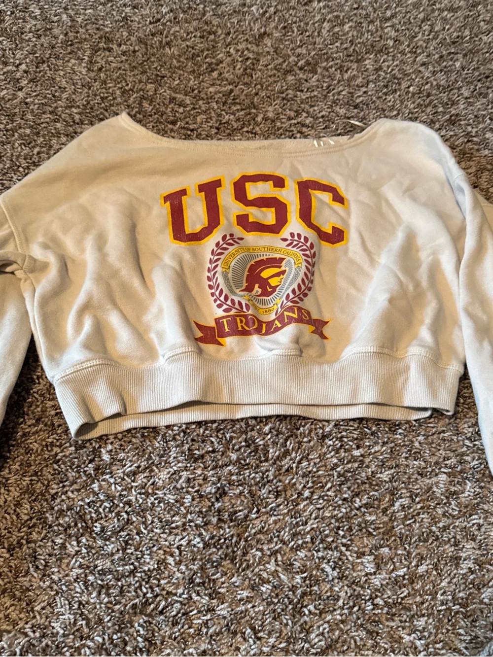 USC Trojans Cream Crewneck Sweatshirt - Women's